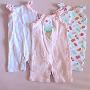 0-3 mon ice cream onesie bundle